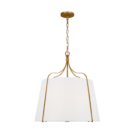 Visual Comfort Studio Leander 4 Light Hanging Shade, Ant Gild/White - AP1264ADB