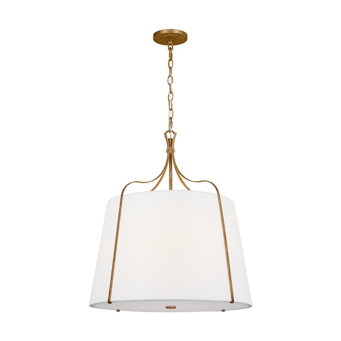 Visual Comfort Studio Leander 4 Light Hanging Shade, Ant Gild/White