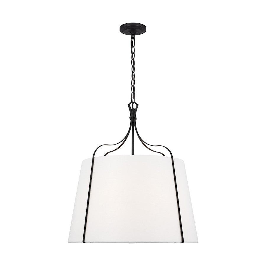 Visual Comfort Studio Leander 4-Lt Large Hanging Shade, Steel/White - AP1264SMS