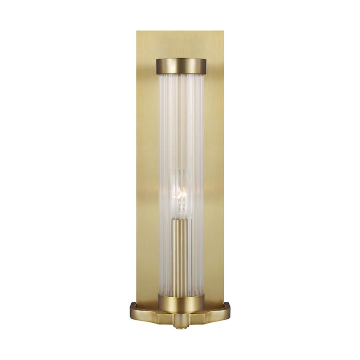 Visual Comfort Studio Demi 1 Light Sconce, Burnished Brass/Clear