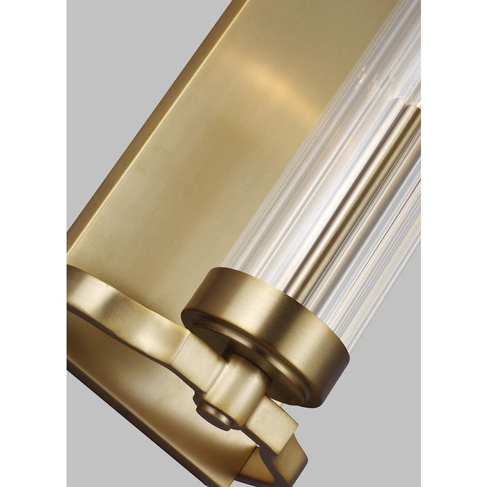 Visual Comfort Studio Demi 1 Light Sconce, Burnished Brass/Clear