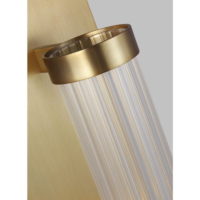 Visual Comfort Studio Demi 1 Light Sconce, Burnished Brass/Clear