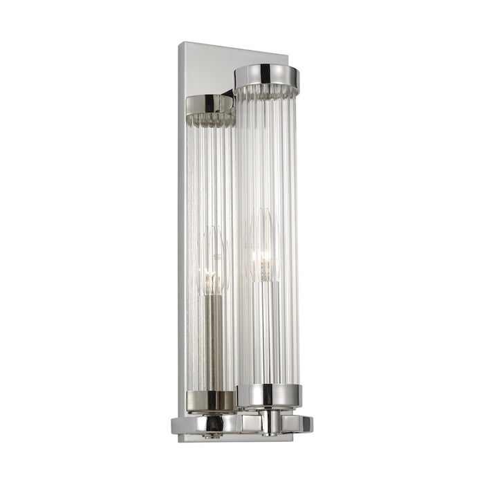 Visual Comfort Studio Demi 1 Light Sconce, Polished Nickel/Clear - AW1041PN