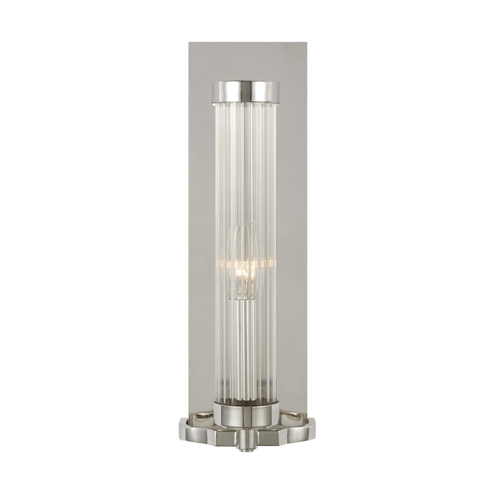 Visual Comfort Studio Demi 1 Light Sconce, Polished Nickel/Clear