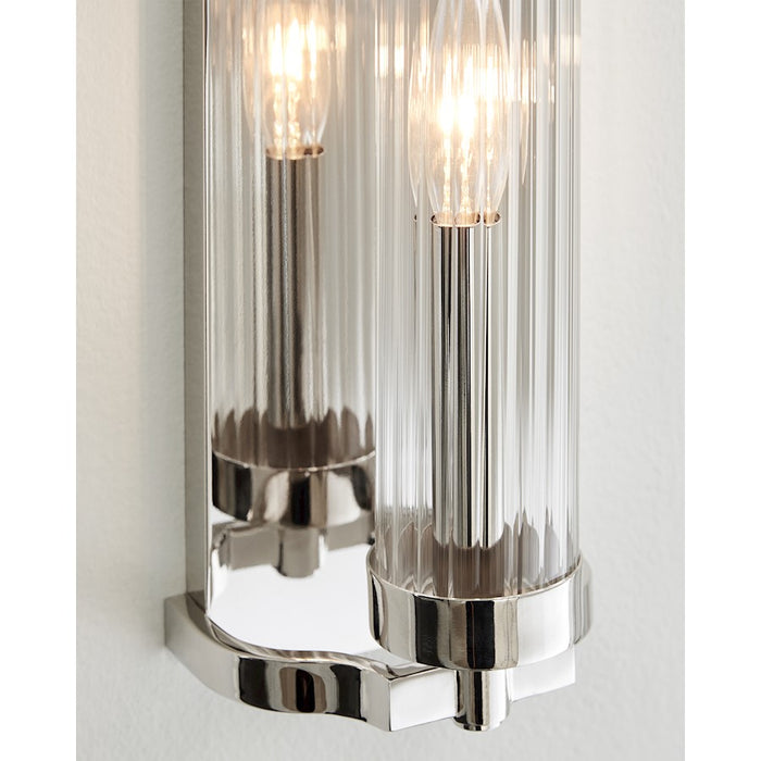 Visual Comfort Studio Demi 1 Light Sconce, Polished Nickel/Clear