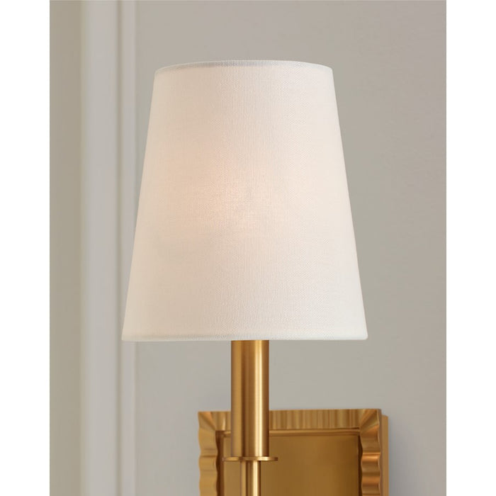 Visual Comfort Studio Baxley 1-Lt Sconce, Burnished/White Linen