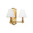 Visual Comfort Studio Paisley 2-Lt Double Sconce, Brass/White Linen