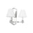 Visual Comfort Studio Paisley 2-Lt Double Sconce, Nickel/White Linen