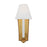 Visual Comfort Studio Paisley 1 Light Tall Sconce, Brass/White Linen