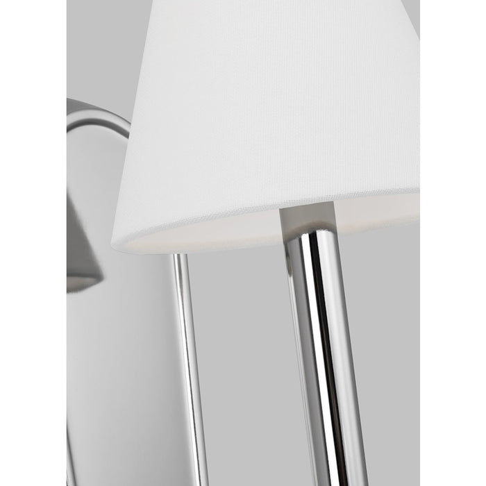 Visual Comfort Studio Paisley 1-Lt Tall Sconce, PN/White Linen