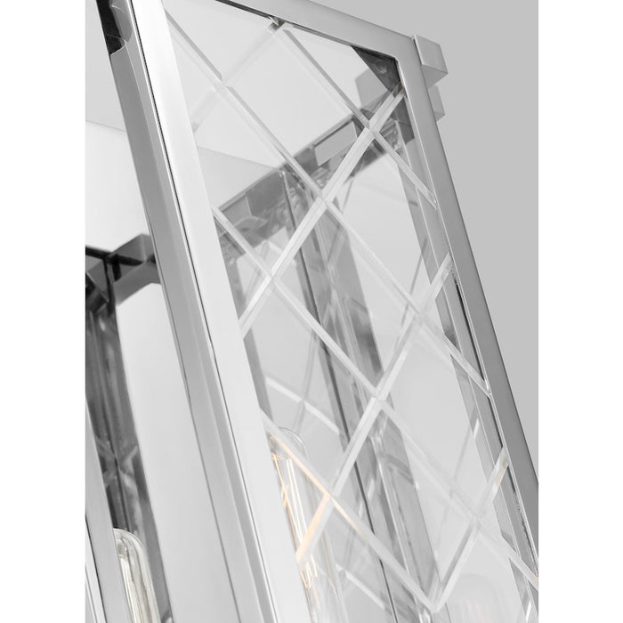 Visual Comfort Studio Erro 1-Lt Med Wall Lantern, NK/Clear/Diamond