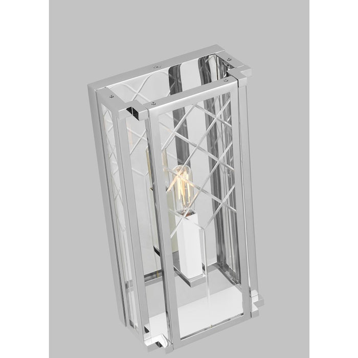 Visual Comfort Studio Erro 1-Lt Med Wall Lantern, NK/Clear/Diamond