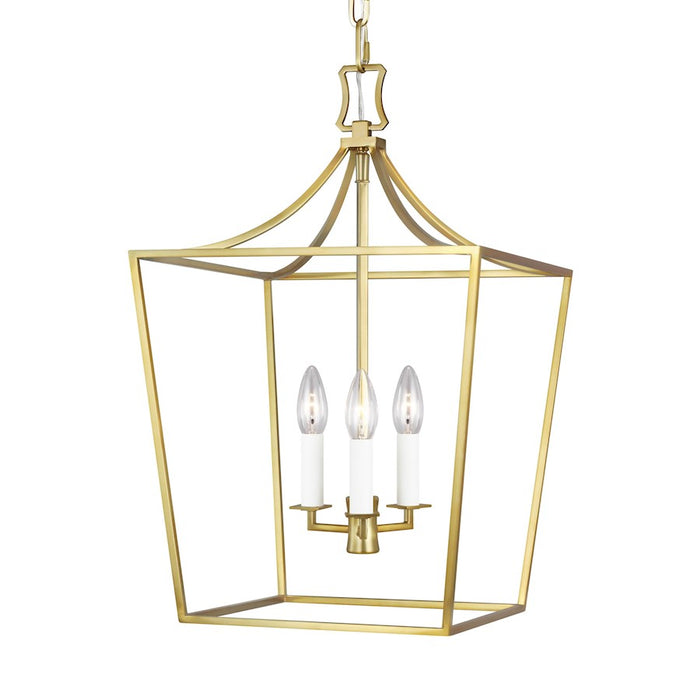 Visual Comfort Studio Southold 3-Lt Small Lantern, Burnished Brass