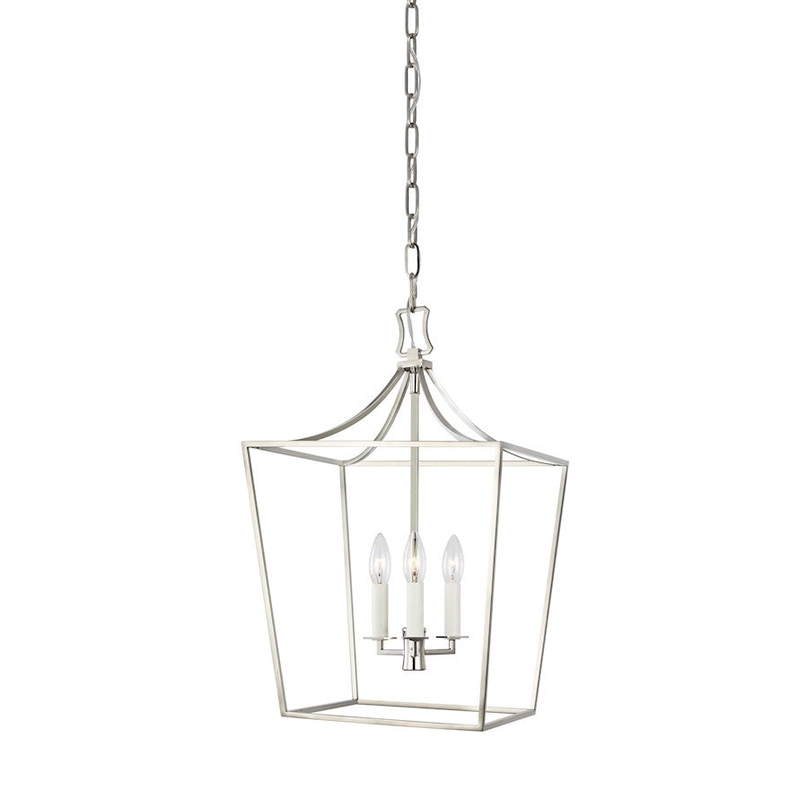 Visual Comfort Studio Southold 3 Light Small Lantern, Polished Nickel - CC1003PN