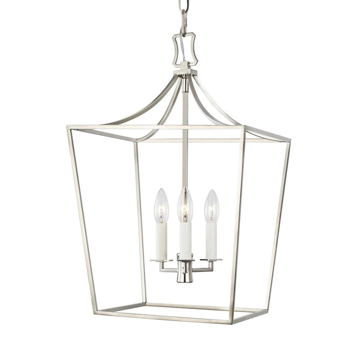 Visual Comfort Studio Southold 3 Light Small Lantern, Polished Nickel