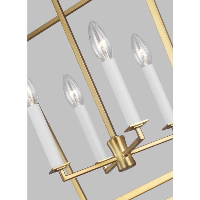 Visual Comfort Studio Southold 4 Light Med Lantern, Burnished Brass