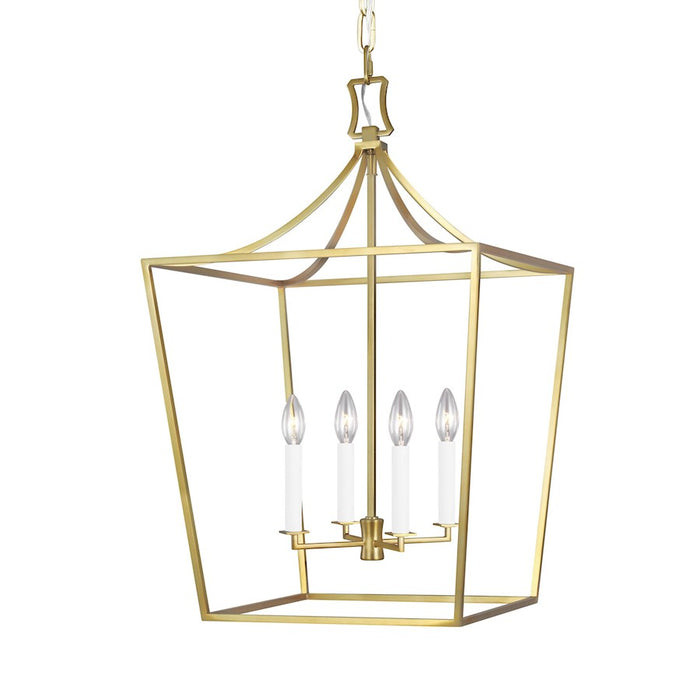 Visual Comfort Studio Southold 4 Light Med Lantern, Burnished Brass