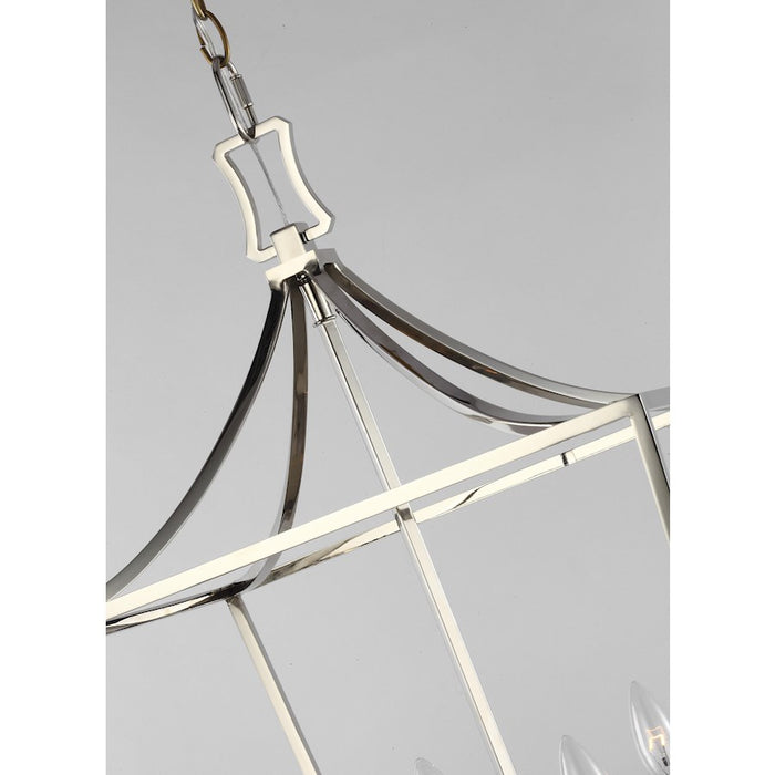 Visual Comfort Studio Southold 4 Light Med Lantern, Polished Nickel