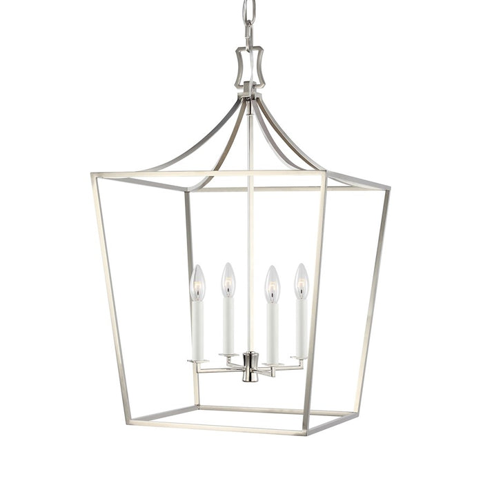 Visual Comfort Studio Southold 4 Light Med Lantern, Polished Nickel