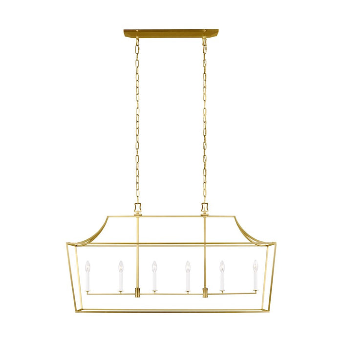 Visual Comfort Studio Southold 6-Lt Linear Lantern, Burnished Brass