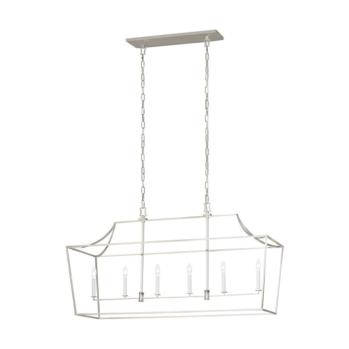 Visual Comfort Studio Southold 6-Lt Linear Lantern, Pol Nickel - CC1036PN