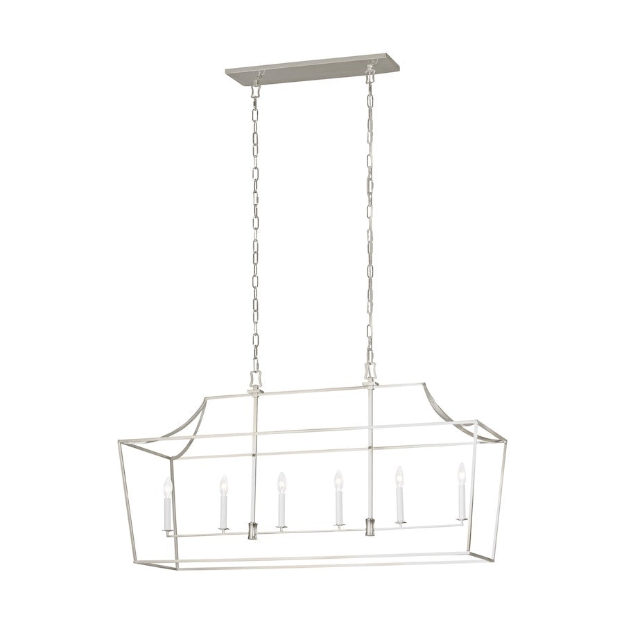 Visual Comfort Studio Southold 6-Lt Linear Lantern, Pol Nickel - CC1036PN