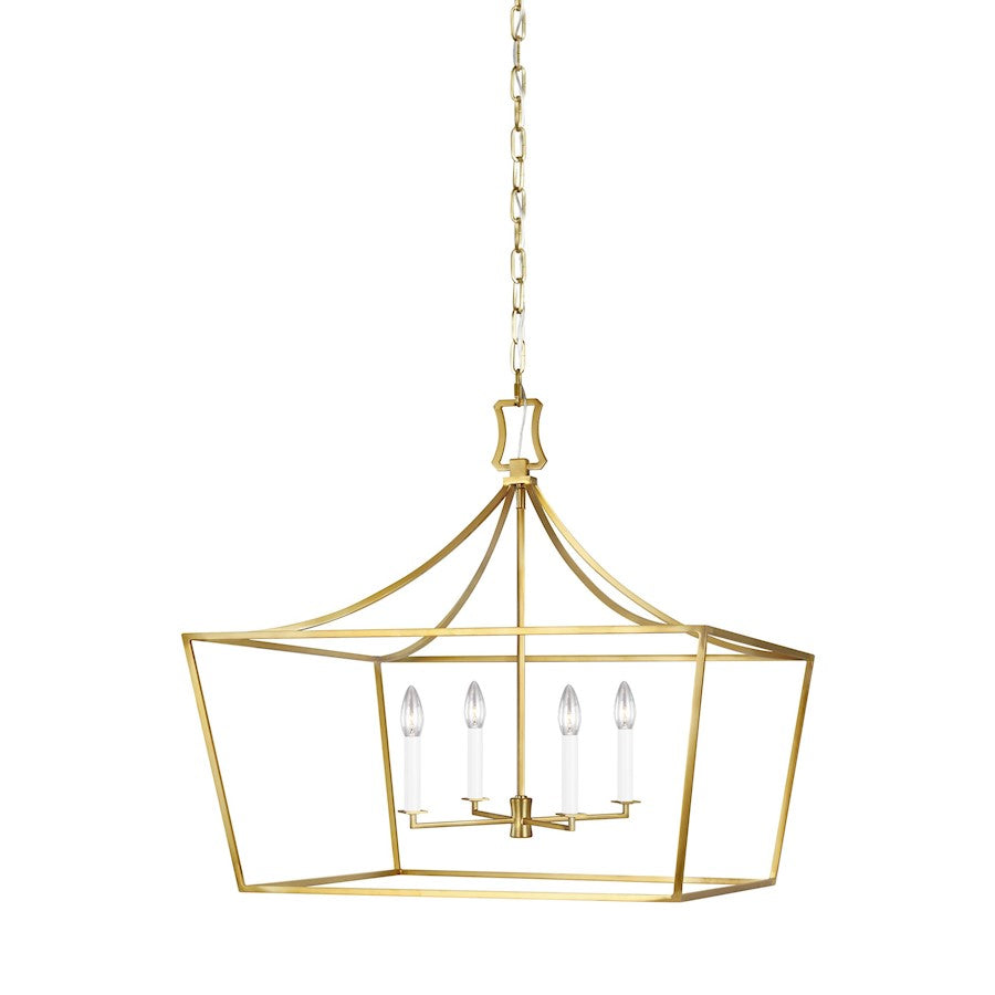 Visual Comfort Studio Southold 4 Light Wide Lantern, Burnished Brass - CC1044BBS