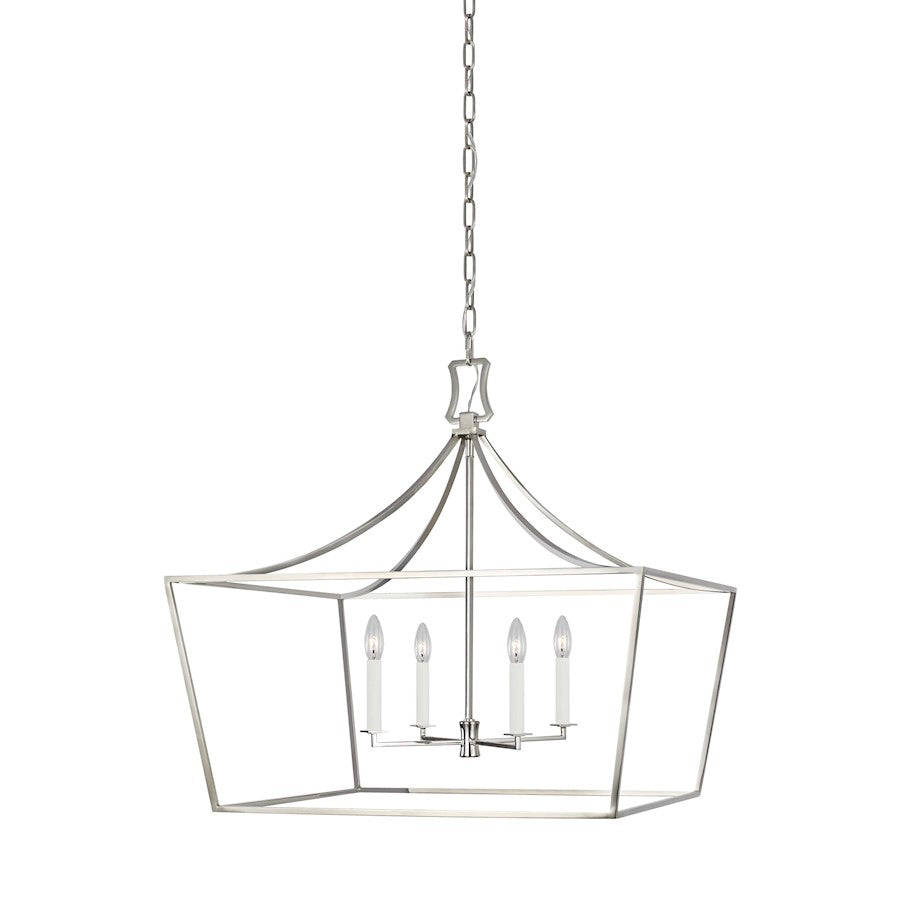 Visual Comfort Studio Southold 4 Light Wide Lantern, Polished Nickel - CC1044PN