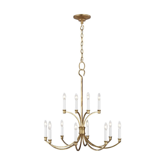 Visual Comfort Studio Westerly 12 Light Med Chandelier, Ant Gild - CC10612ADB