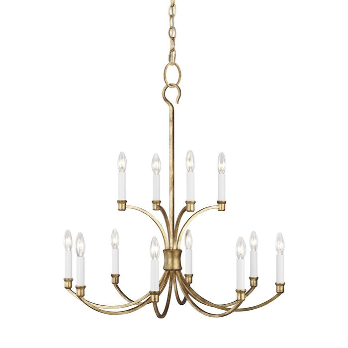 Visual Comfort Studio Westerly 12 Light Med Chandelier, Ant Gild