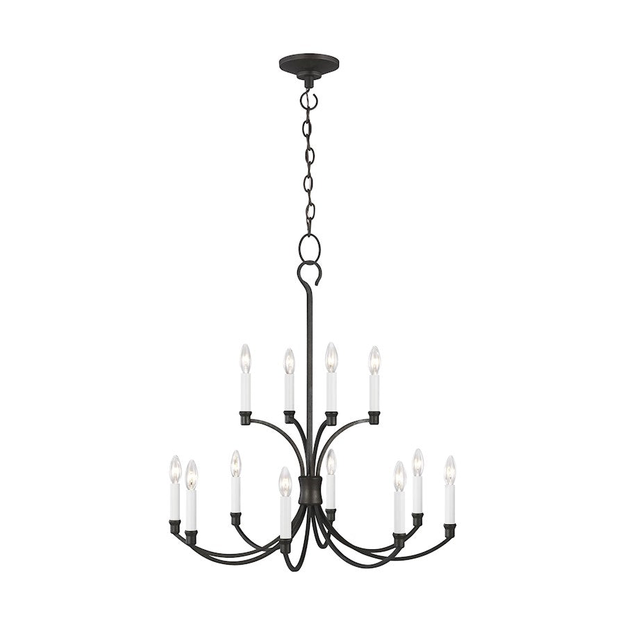 Visual Comfort Studio Westerly 12 Light Med Chandelier, Smith Steel - CC10612SMS