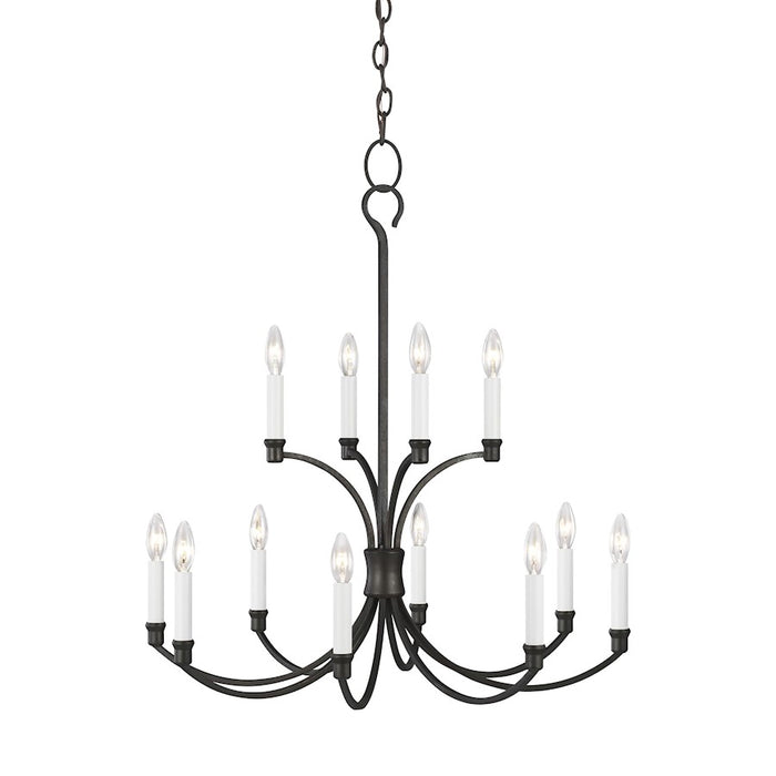 Visual Comfort Studio Westerly 12 Light Med Chandelier, Smith Steel