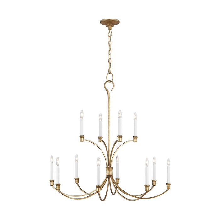 Visual Comfort Studio Westerly 12 Light Large Chandelier, Ant Gild - CC10712ADB