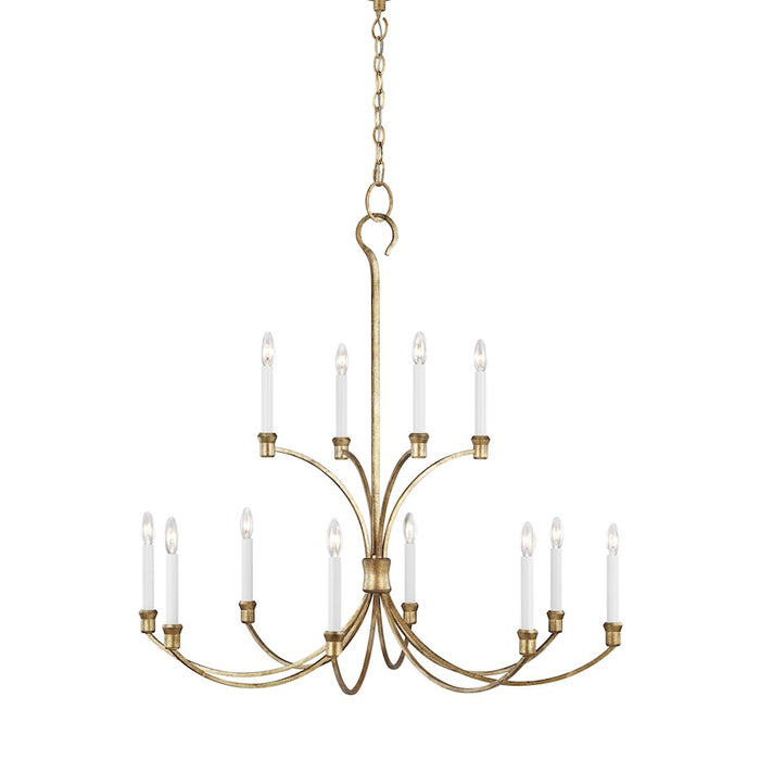 Visual Comfort Studio Westerly 12 Light Large Chandelier, Ant Gild