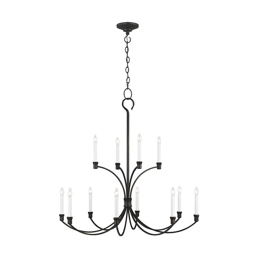 Visual Comfort Studio Westerly 12-Lt Large Chandelier, Smith Steel - CC10712SMS