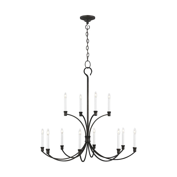 Visual Comfort Studio Westerly 12-Lt Large Chandelier, Smith Steel - CC10712SMS