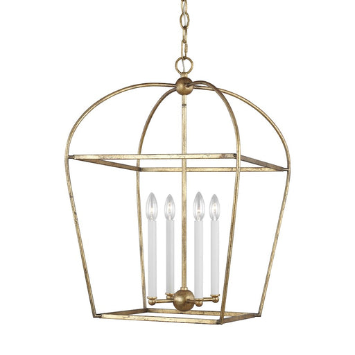 Visual Comfort Studio Stonington 4 Light Med Lantern, Ant Gild