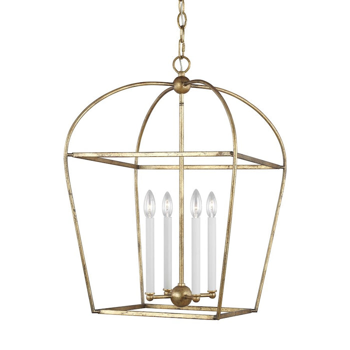 Visual Comfort Studio Stonington 4 Light Med Lantern, Ant Gild