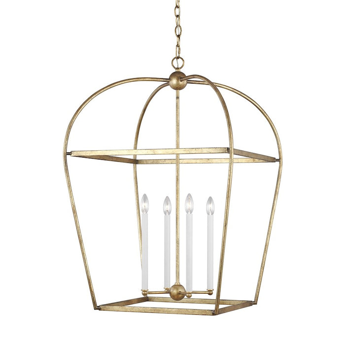 Visual Comfort Studio Stonington 4 Light Large Lantern, Antique Gild