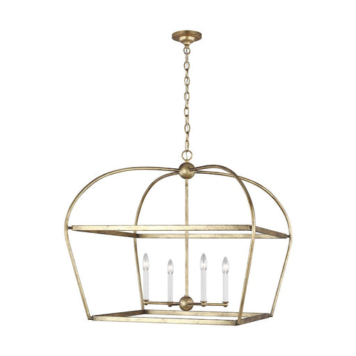 Visual Comfort Studio Stonington 4 Light Wide Lantern, Antique Gild - CC1114ADB