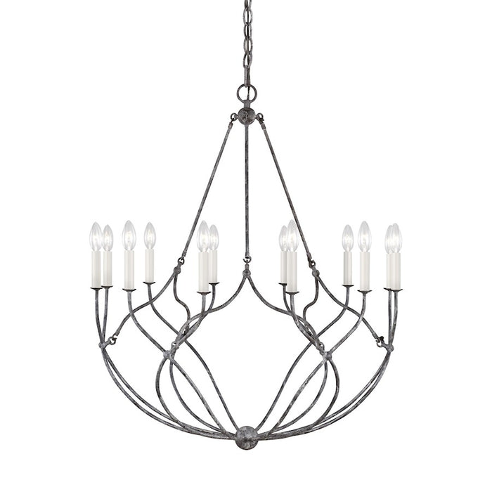 Visual Comfort Studio Richmond 12 Light Med Chandelier, Galvanized