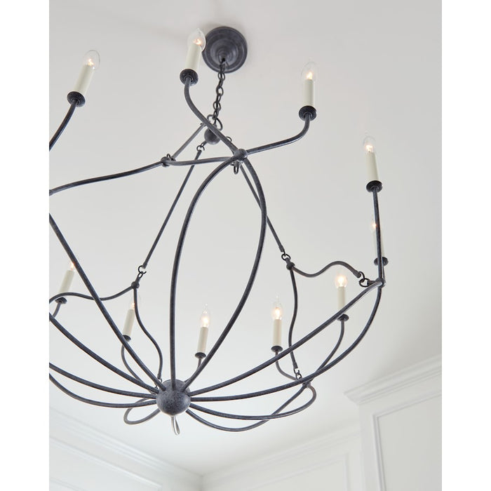 Visual Comfort Studio Richmond 12 Light Med Chandelier, Galvanized