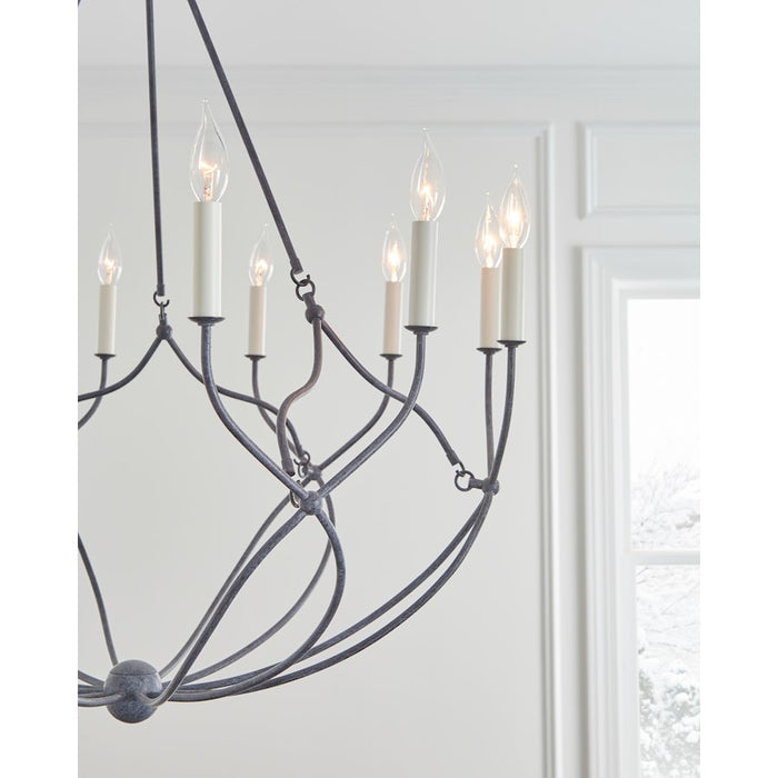 Visual Comfort Studio Richmond 12 Light Med Chandelier, Galvanized