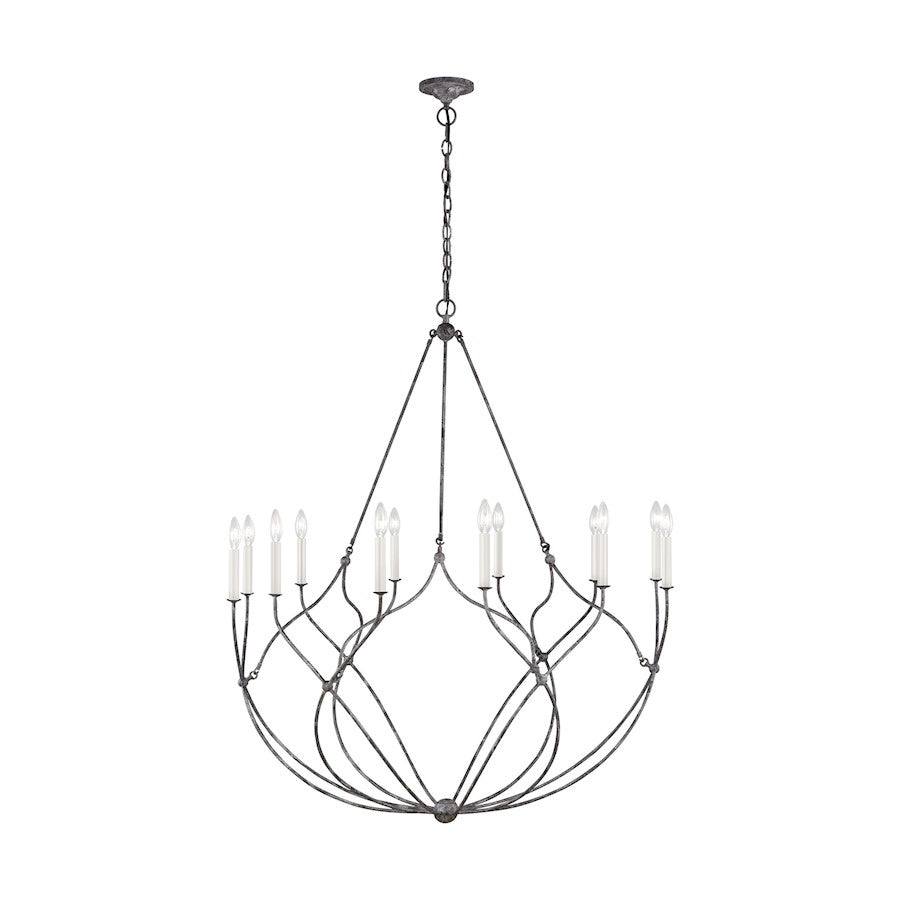 Visual Comfort Studio Richmond 12-Lt Large Chandelier, Galv - CC11312WGV