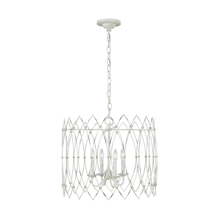 Visual Comfort Studio Gardner 4 Light Med Chandelier, Rustic White - CC1144RWT