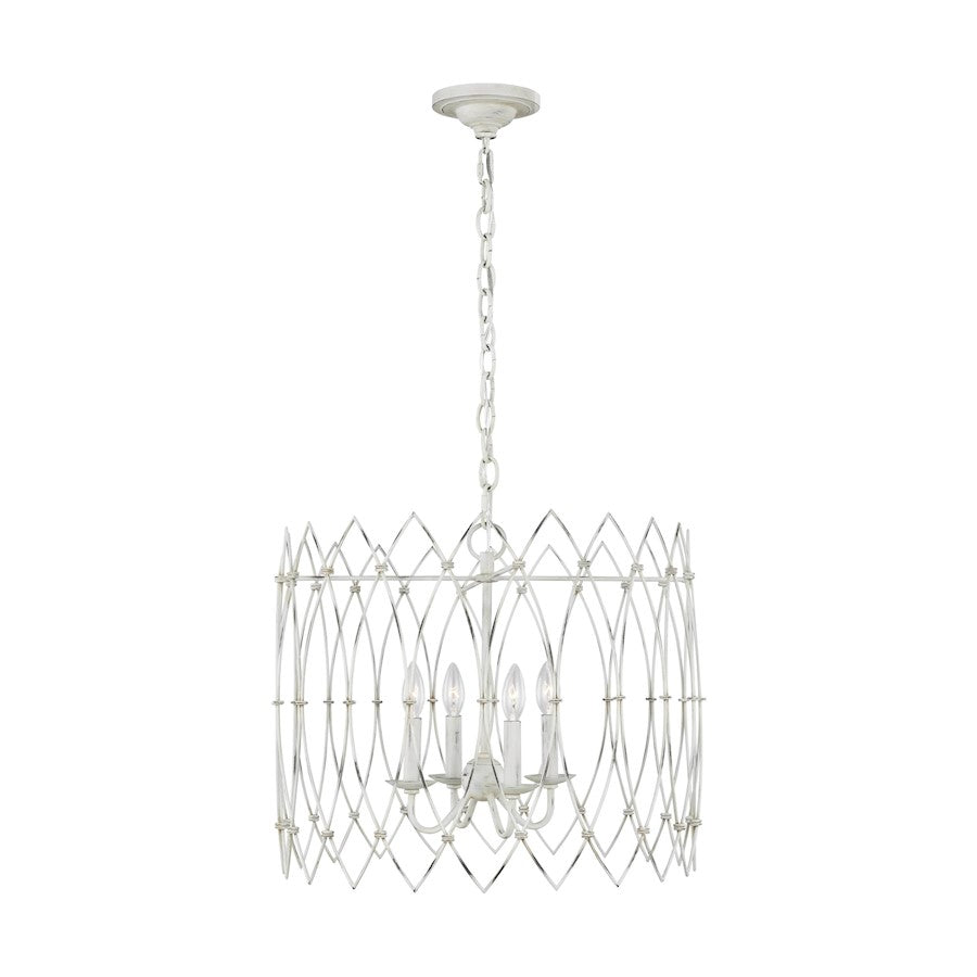 Visual Comfort Studio Gardner 4 Light Med Chandelier, Rustic White - CC1144RWT