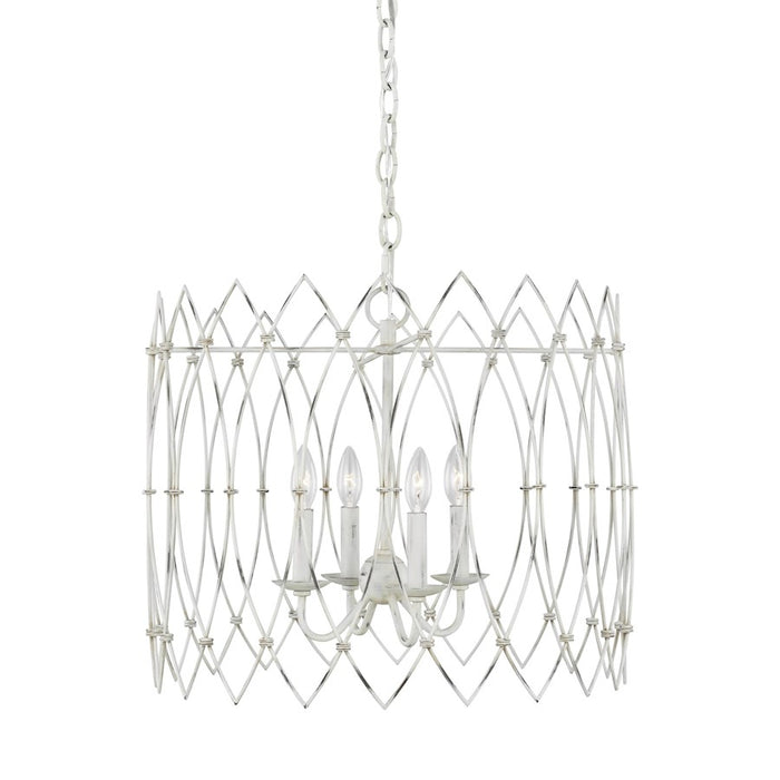 Visual Comfort Studio Gardner 4 Light Med Chandelier, Rustic White