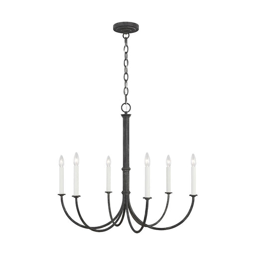 Visual Comfort Studio Champlain 6 Light Medium Chandelier, Iron Oxide - CC1146IO