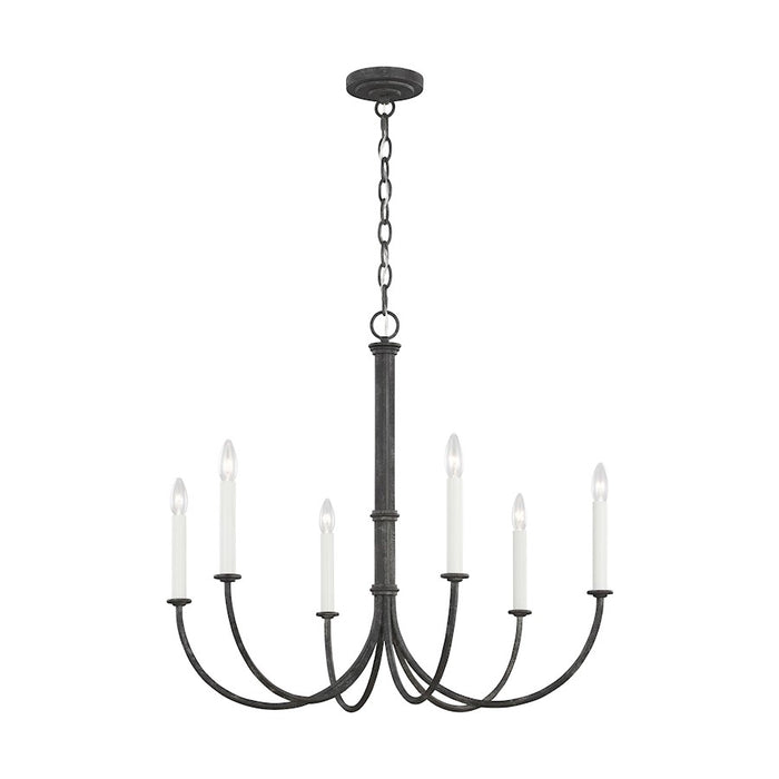 Visual Comfort Studio Champlain 6 Light Medium Chandelier, Iron Oxide