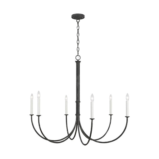 Visual Comfort Studio Champlain 6 Light Large Chandelier, Iron Oxide - CC1156IO